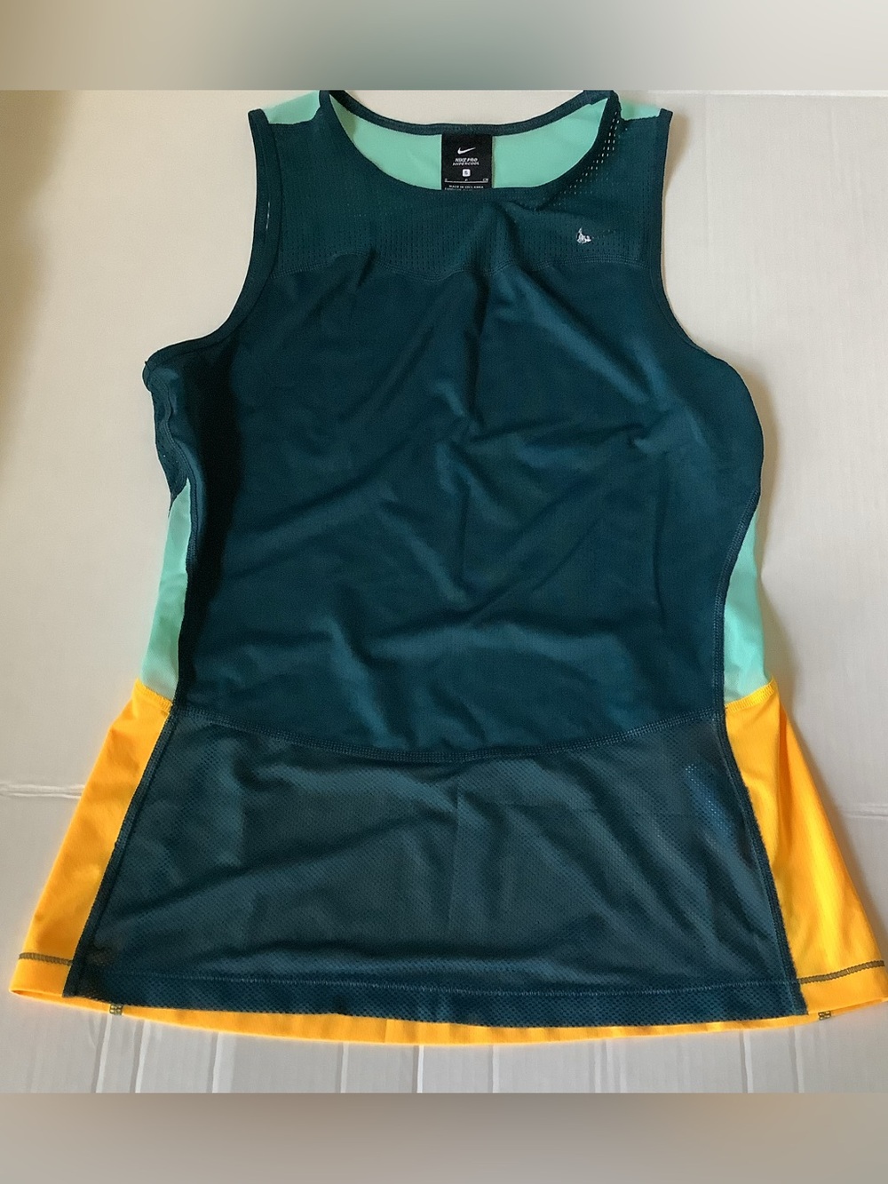 Nike Pro Hypercool Women's Training Tank Top Teal Green Yellow Size Small S